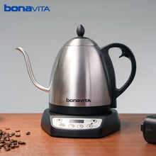 Load image into Gallery viewer, Bonavita Classic 1.0L Gooseneck Precision Temperature Electric Kettle| Coffee Brew and Tea, 1200 Watt, LED Panel, Stainless Steel
