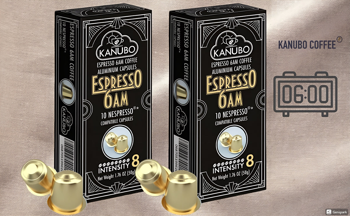 Kanubo 6AM Espresso Capsules - 20 Count, Nespresso Original Compatible