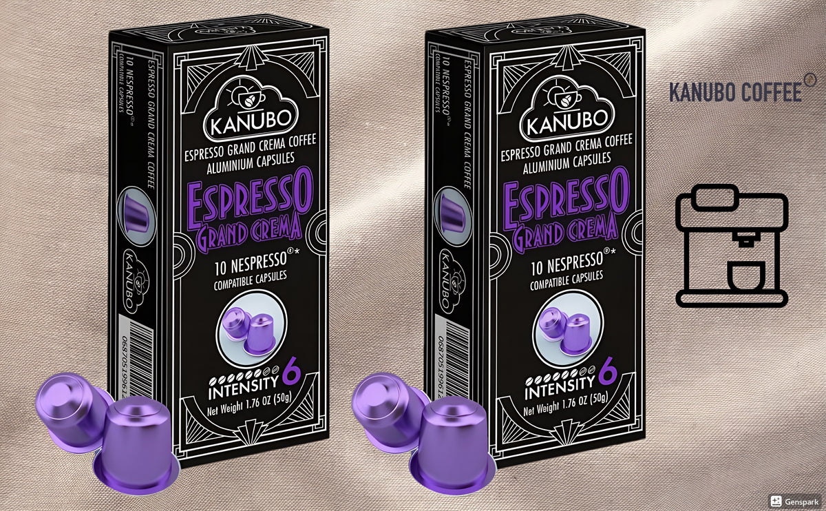 Kanubo Grand Crema Espresso Capsules - 100 Count, Nespresso Original Compatible