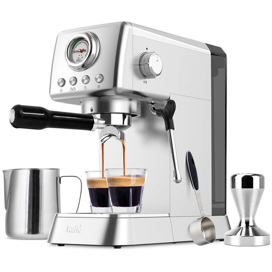 Kaffe KF1000X Espresso Machine with Milk Frother - 20 Bar, Stainless Steel