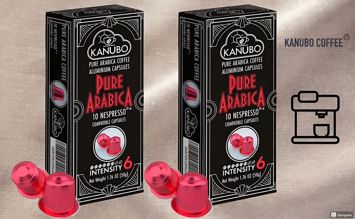 Kanubo Pure Arabica Espresso Capsules - 20 Count, Nespresso Original Compatible