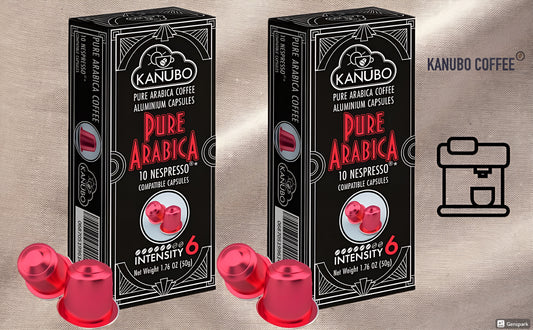 Kanubo Pure Arabica Espresso Capsules - 20 Count, Nespresso Original Compatible