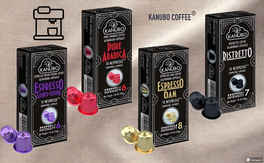 Kanubo Espresso Capsule Variety Pack - 100 Count, Nespresso Original Compatible