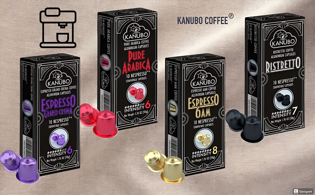 Kanubo Espresso Variety Pack - 100 aluminum capsules