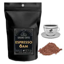 Load image into Gallery viewer, espresso 6am ground coffee 12 oz - 0

